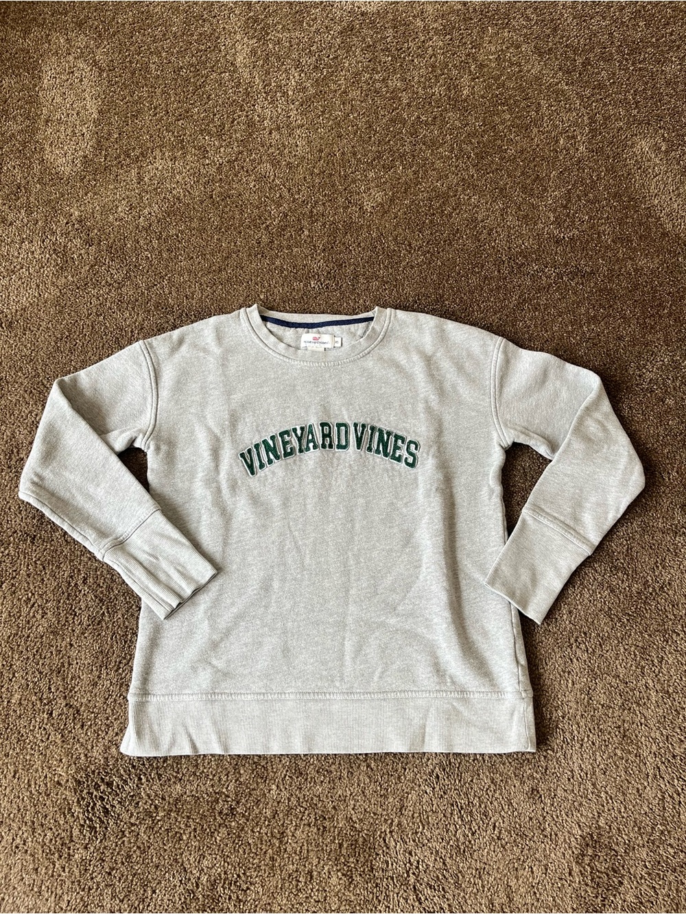 Vineyard Vines Grey Varsity Logo Crewneck Sweatshirt XS